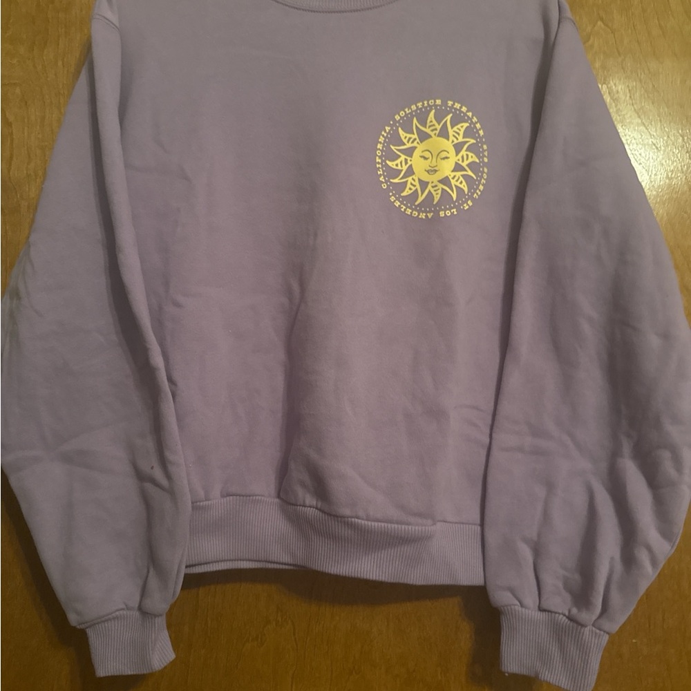 Hollister Purple Sweatshirt with Sun Graphic